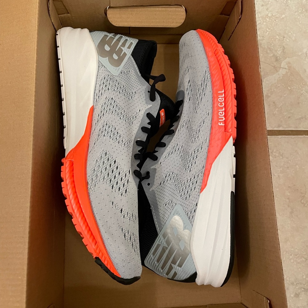 NIB New Balance Fuel Cell running shoes.